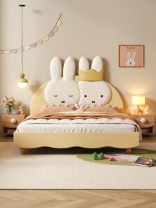 Miffy bunny bed frame in blush pink girls bedroom ideas Australia