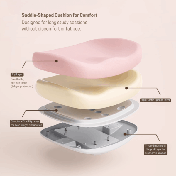 Noto Adjustable Study Chair - (Pink & Blue) - Image 4