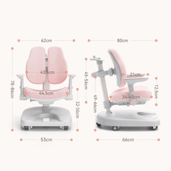 Noto Adjustable Study Chair - (Pink & Blue) - Image 3
