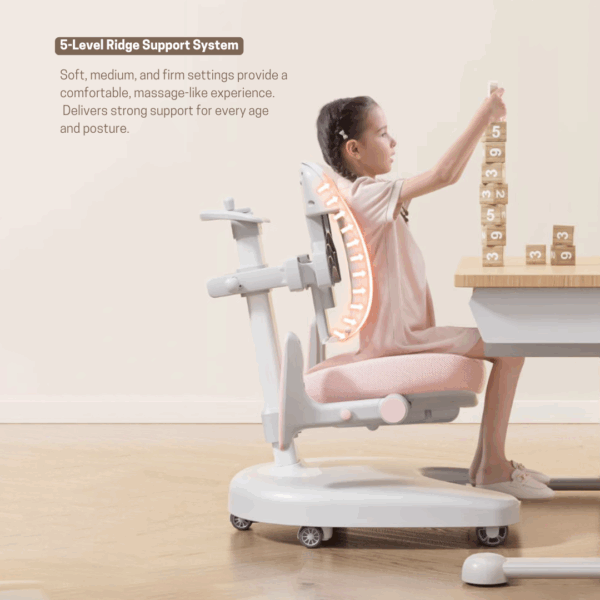 Noto Adjustable Study Chair - (Pink & Blue) - Image 9