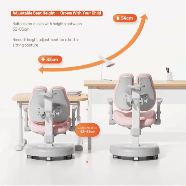 Noto Adjustable Study Chair - (Pink & Blue) - Image 7